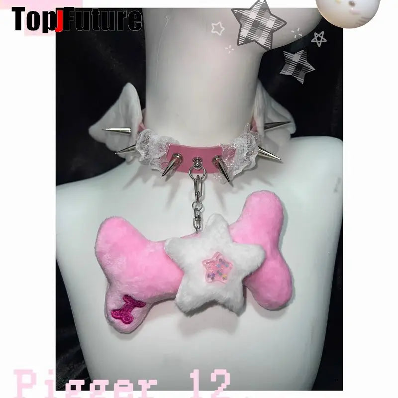 Mulheres Y2K Garota sangrenta punk Harajuku Gótico Lolita doente ferido colar curto Halloween cosplay adereços subcultura Gargantilhas Gargantilha