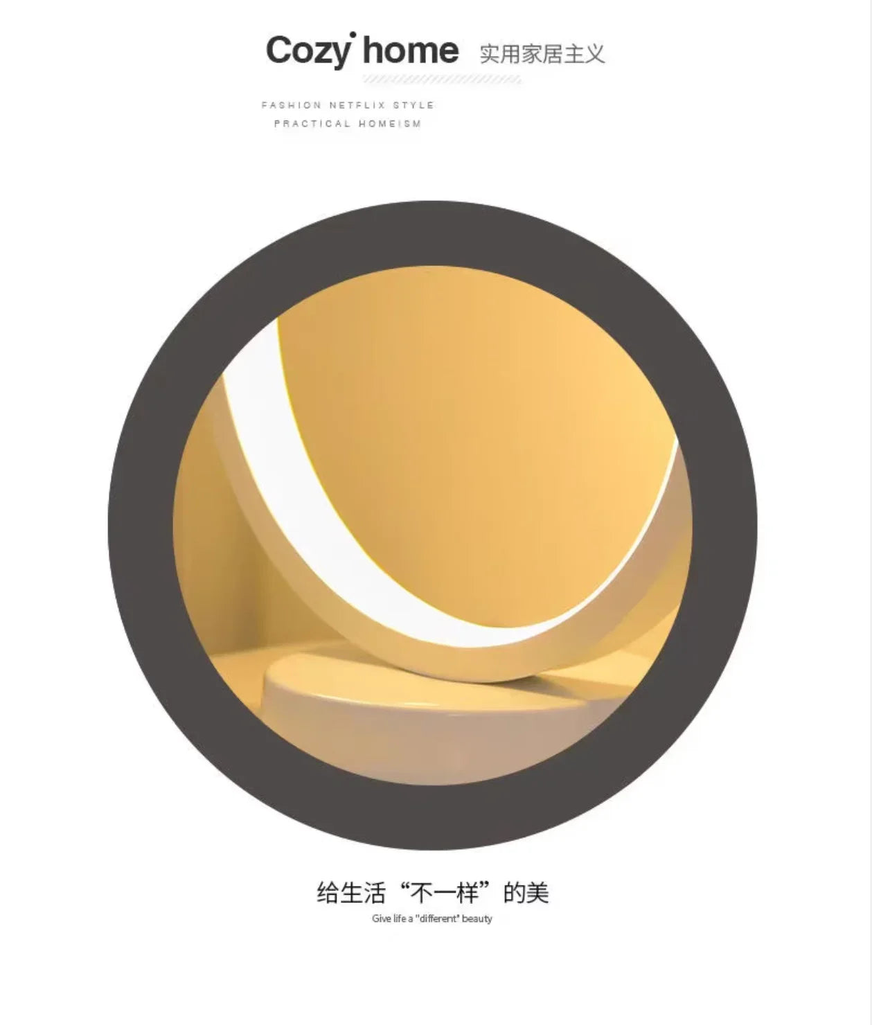 Luminária de mesa circular LED de 20 cm, simples, de cabeceira, para quarto, sala de estar, restaurante, hotel, lâmpada decorativa, luz noturna redonda regulável