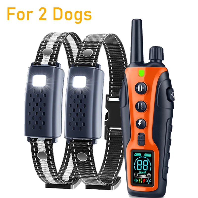 Coleira de treinamento elétrica para cães de 3280 pés com controle remoto, à prova d'água, para comportamento de animais de estimação, para filhotes de 5 a 120 libras, com choque de vibração