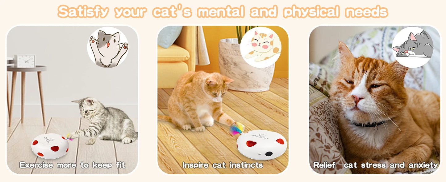 Brinquedos para gatos INKZOO, brinquedos interativos para gatos de interior, brinquedo interativo inteligente para gatinhos, brinquedo automático para ratos com 7 furos que mata toupeiras