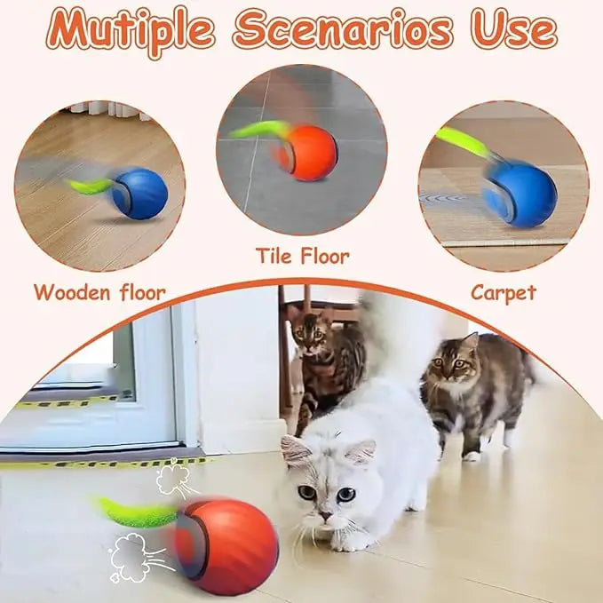 Novos brinquedos interativos para gatos, bola elétrica automática com rolamento, brinquedo para gatos, gatinhos, animais de estimação, provocador automático inteligente, brinquedo recarregável por USB para gatos
