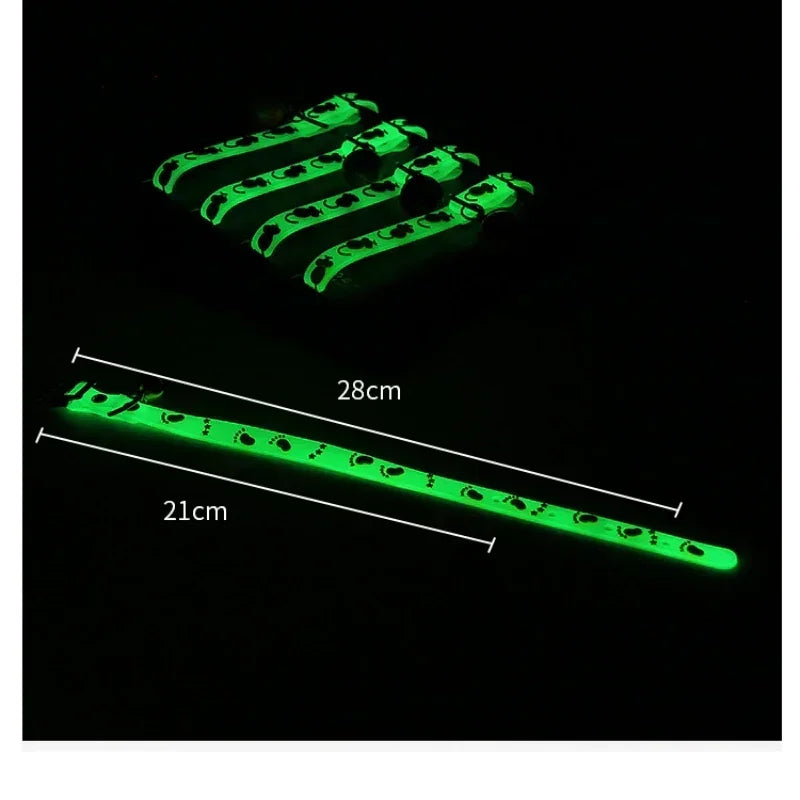 Colar luminoso para gatos, coleira pequena para cães, anti-perda, colar de silicone fluorescente, anel de pescoço, acessórios para animais de estimação
