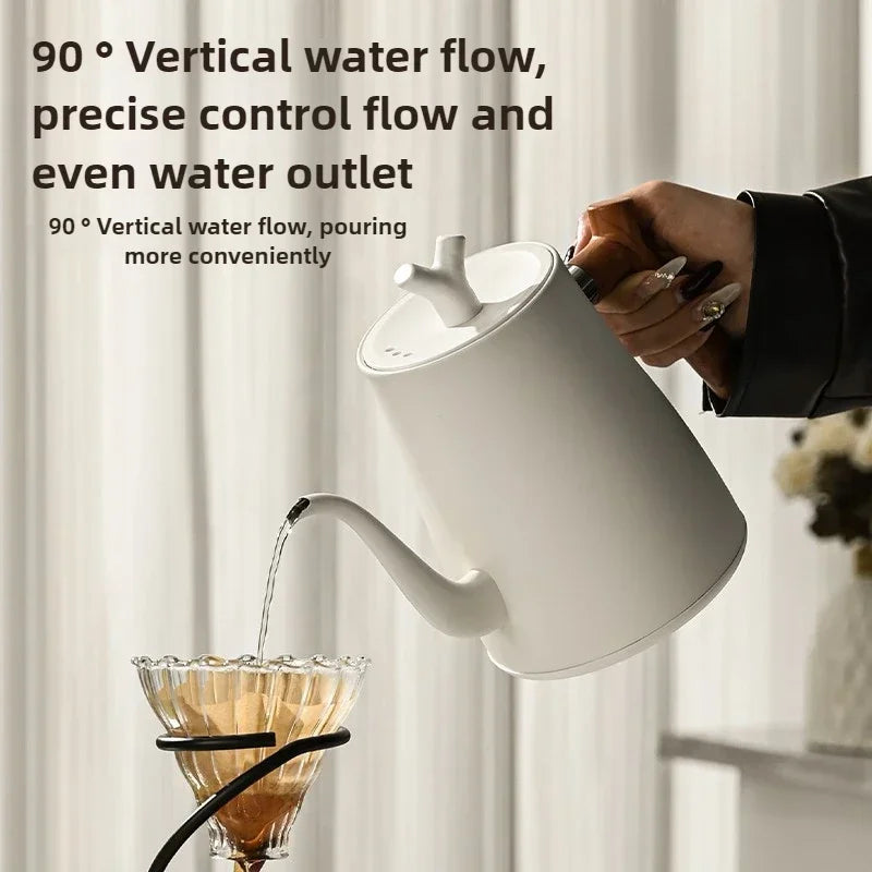 Chaleira elétrica de pescoço de ganso de 1000 W, cafeteira de aço inoxidável 304 de 1000 ml, temperatura inteligente, display LED para café e chá