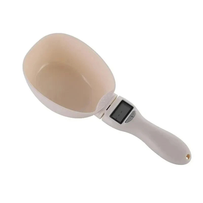 Balança de colher medidora de comida para animais de estimação, colher medidora digital de comida para cozinha, adequada para colher medidora de comida para cães e gatos