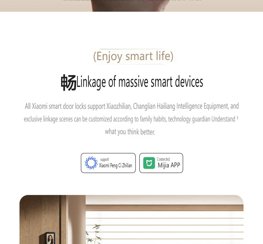 Fechadura inteligente Xiaomi 2025 com tela olho de gato, impressão digital, Bluetooth, NFC, para MiHome, fechadura push-pull com câmera