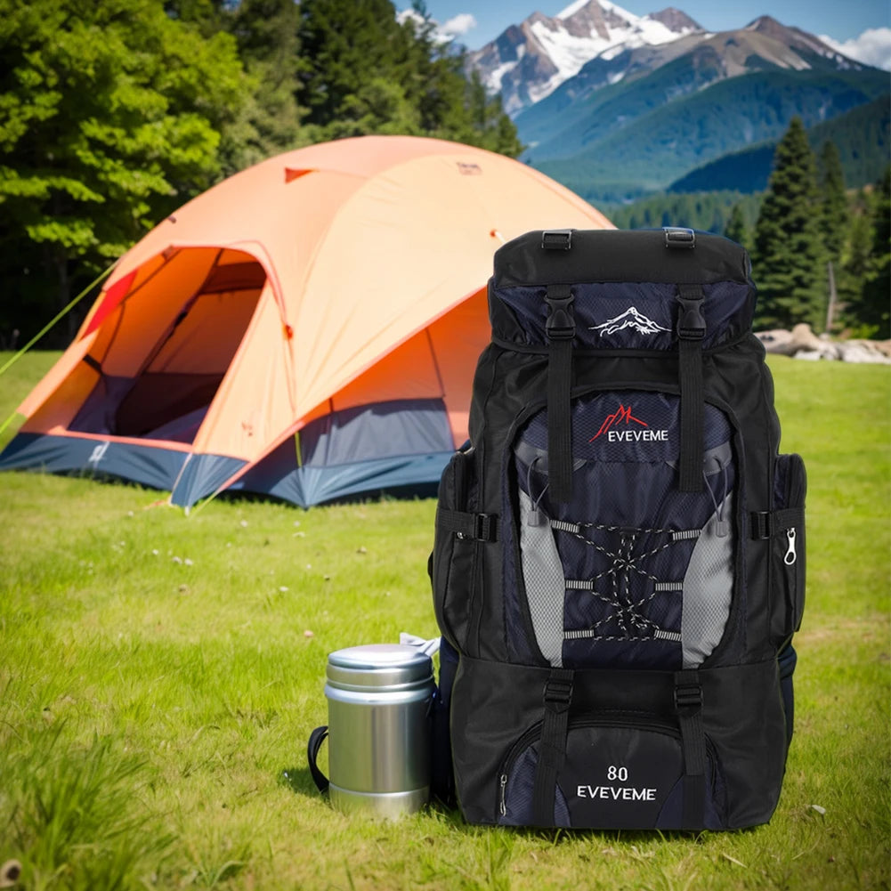 Mochila de montanhismo 80L para homens e mulheres, mochila de ciclismo para homens e mulheres, mochila esportiva, mochila de lazer e viagem