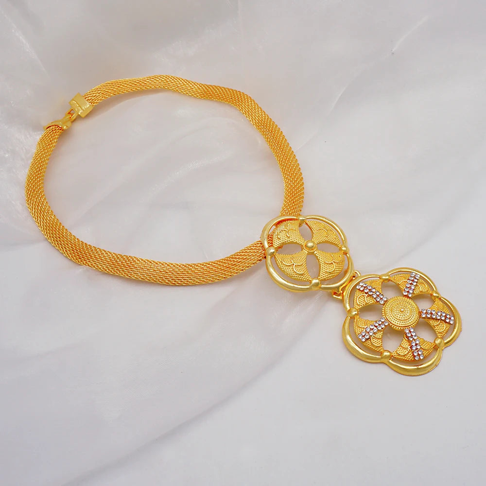 Conjuntos de joias finas 2023 para mulheres, presentes de casamento, colar, pulseira, brincos, anel, joias com contas africanas