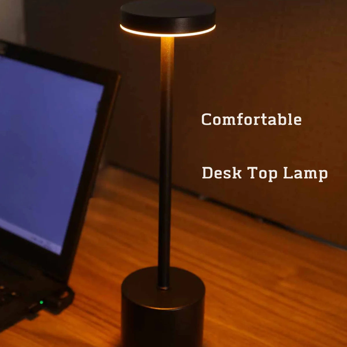 Luminária de mesa LED recarregável, de metal, com toque, para escrita, para cabeceira, criativa, ambiente, para decoração de bar e áreas externas, iluminação noturna 2024