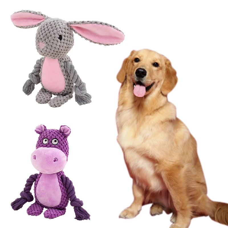 Brinquedo interativo de pelúcia cru para cachorro pequeno, indestrutível, resistente a mordidas, som de chocalho para cachorros que rangem, brinquedos para animais de estimação