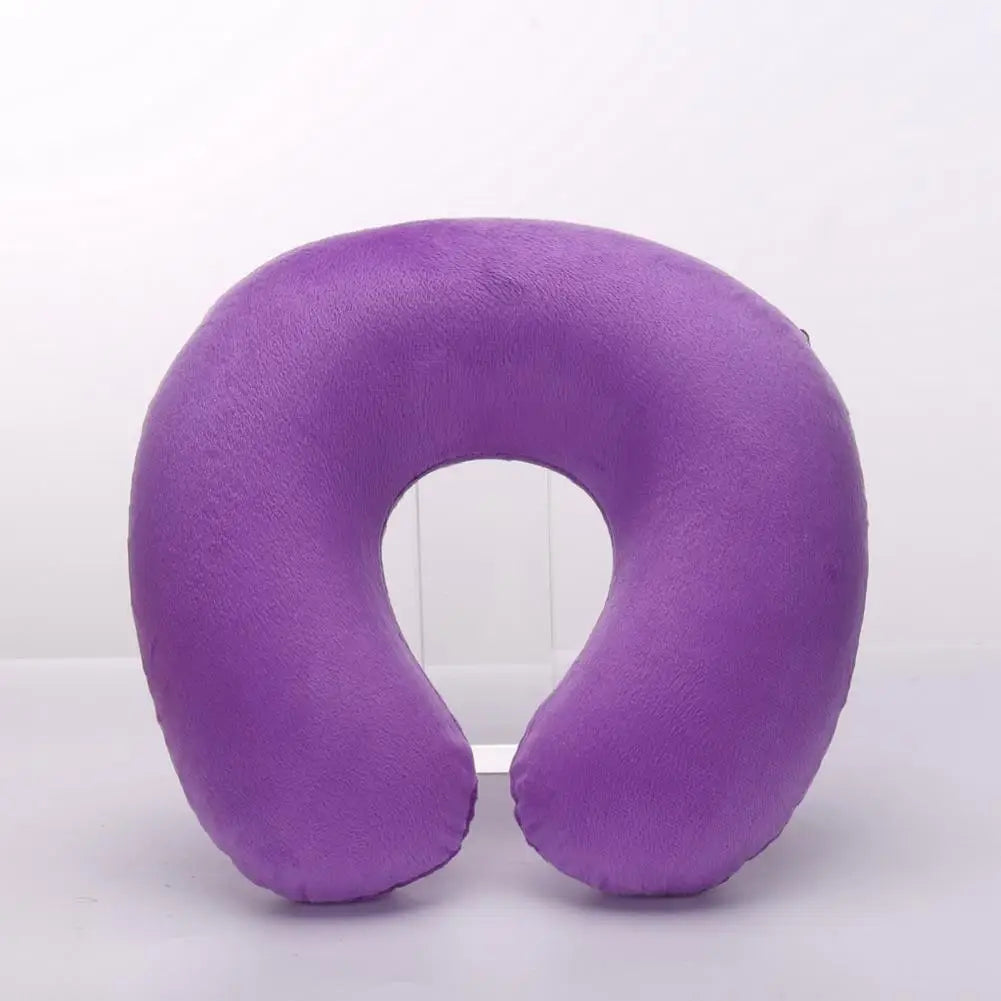 Travesseiro de pescoço em forma de U, travesseiro inflável para alívio da fadiga, travesseiro de viagem, encosto de cabeça para voo, almofada em forma de U para avião