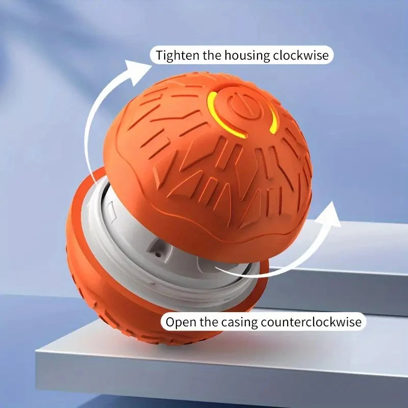Bola de brinquedo inteligente para cachorro, brinquedo eletrônico interativo automático para animais de estimação, com rolamento, recarregável por USB, que salta para filhotes e cães grandes, brinquedo de mastigar
