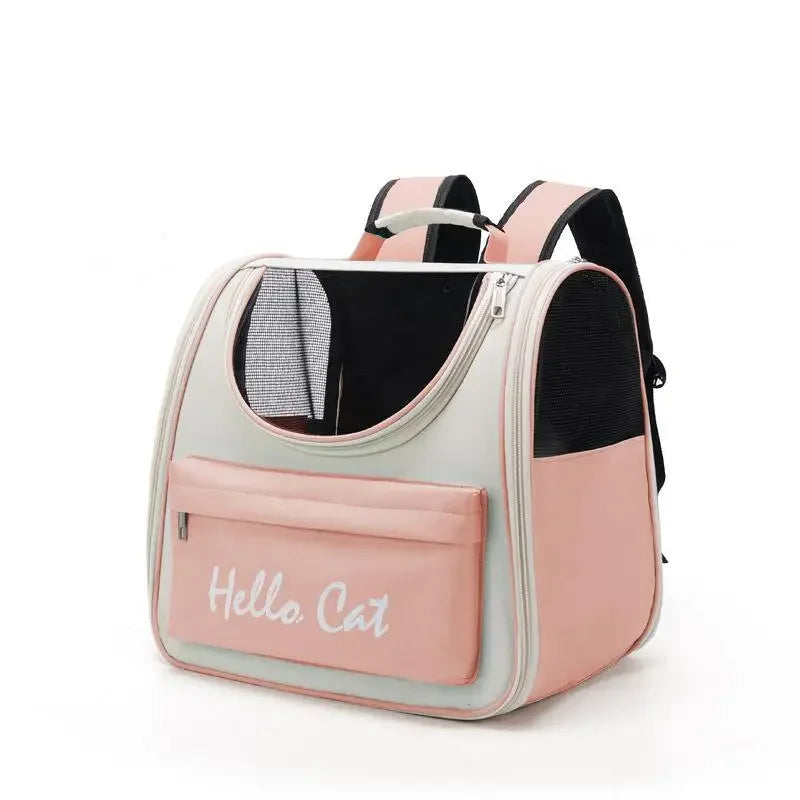 Mochila de transporte para gatos, bolsa de transporte à prova de vento para cães pequenos, bolsa de transporte para gatos, mochila de transporte com almofada