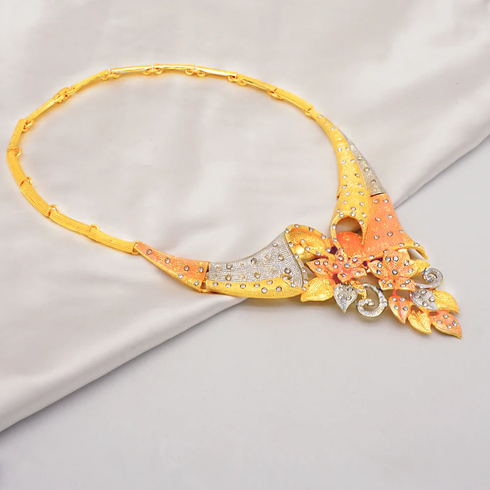 Conjuntos de joias finas 2023 para mulheres, presentes de casamento, colar, pulseira, brincos, anel, joias com contas africanas