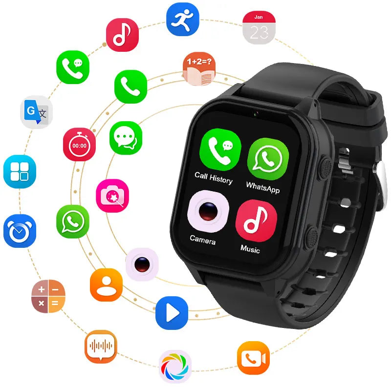 Relógio inteligente infantil Wonlex 4G SOS GPS WiFi Relógio de pulso Whatsapp KT19Pro Android 8.1 com câmera de chamada de vídeo Monitor Smartwatch infantil