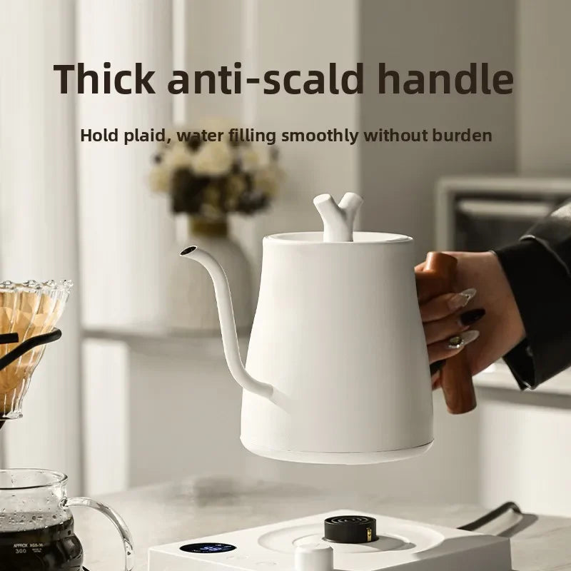 Chaleira elétrica de pescoço de ganso de 1000 W, cafeteira de aço inoxidável 304 de 1000 ml, temperatura inteligente, display LED para café e chá