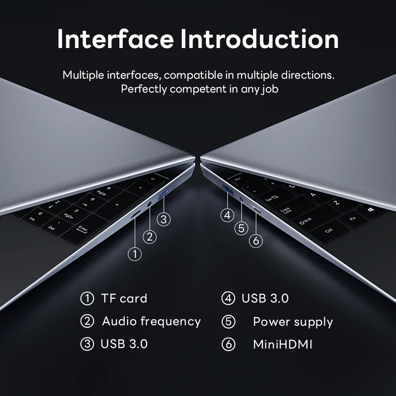 Computador portátil IPS N4000 HD de 15,6" com Intel Celeron, notebook, desbloqueio por impressão digital, Windows 11 Pro, 16 GB DDR4, SSD de 1 TB, laptop para jogos