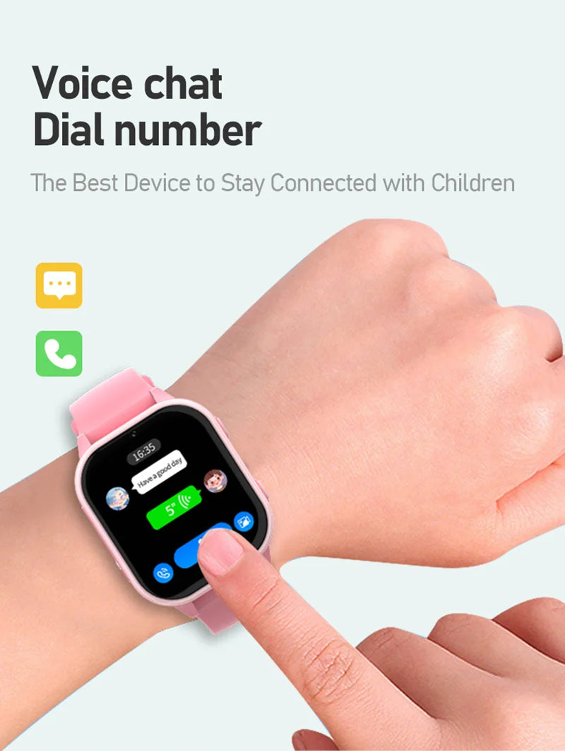 Relógio inteligente infantil Wonlex 4G SOS GPS WiFi Relógio de pulso Whatsapp KT19Pro Android 8.1 com câmera de chamada de vídeo Monitor Smartwatch infantil