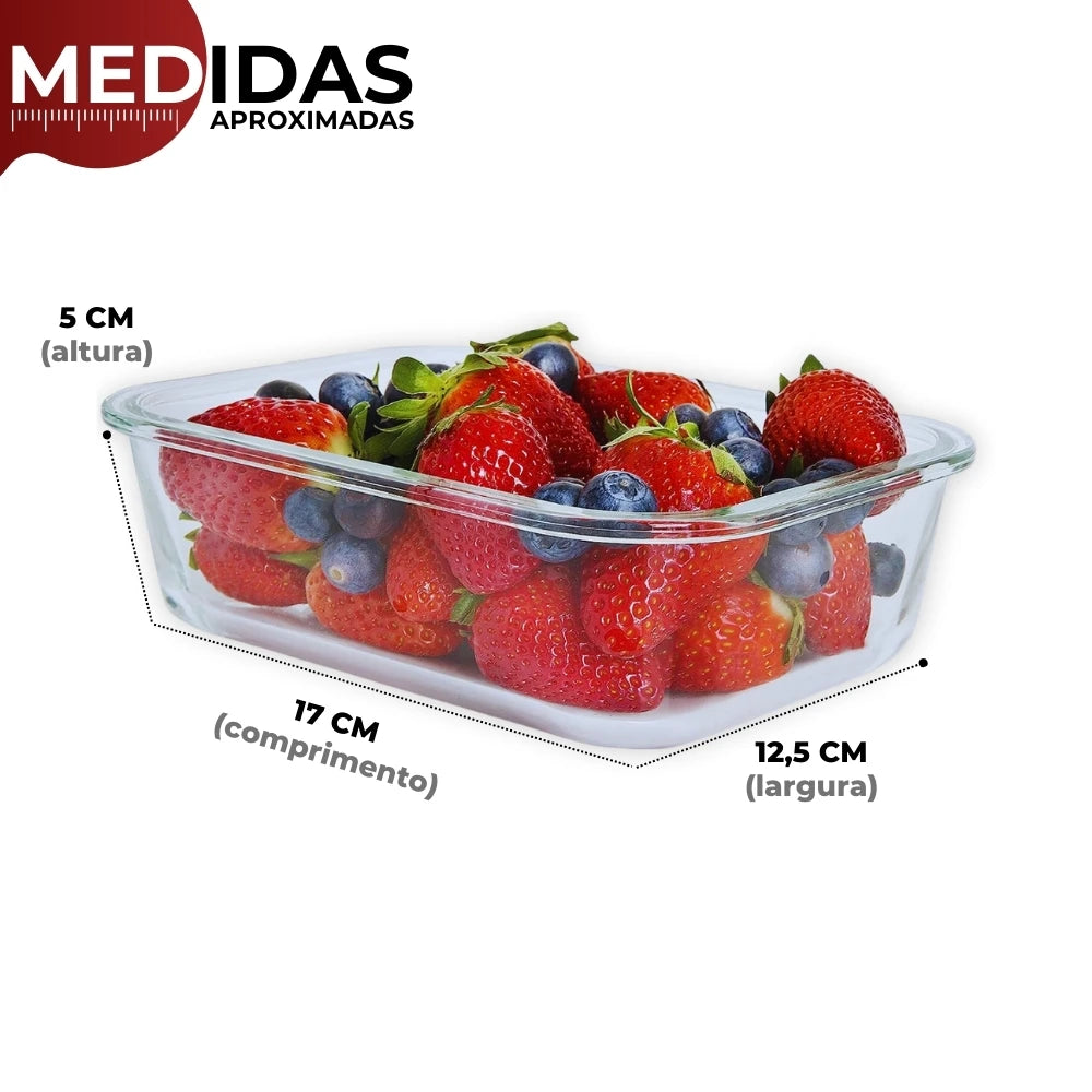 Kit com 2 potes de vidro para lancheira, recipiente para preparação de refeições, recipientes para armazenamento de alimentos com tampas de 640 ml