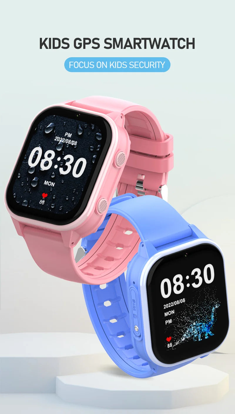 Relógio inteligente infantil Wonlex 4G SOS GPS WiFi Relógio de pulso Whatsapp KT19Pro Android 8.1 com câmera de chamada de vídeo Monitor Smartwatch infantil