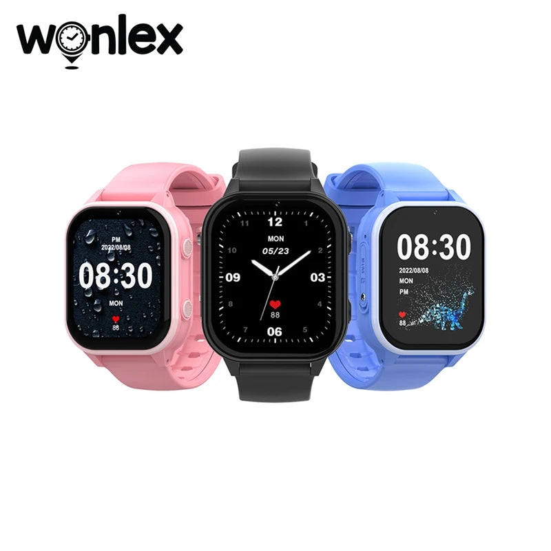 Relógio inteligente infantil Wonlex 4G SOS GPS WiFi Relógio de pulso Whatsapp KT19Pro Android 8.1 com câmera de chamada de vídeo Monitor Smartwatch infantil