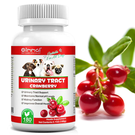 Cranberry Canine Care - Suporte ideal para o trato urinário de cães, melhorando a função renal com sabor de frango, 180 comprimidos mastigáveis