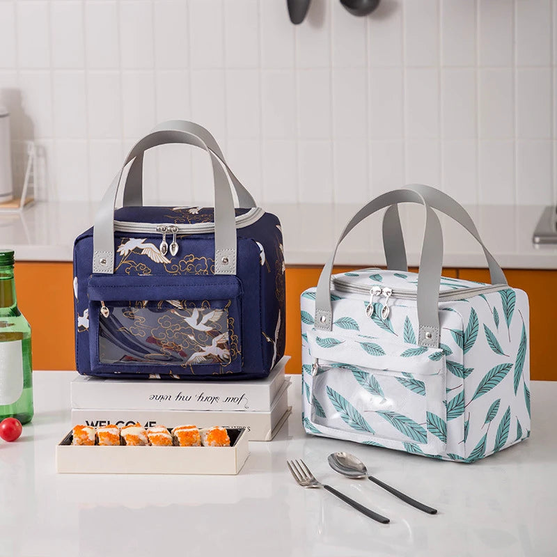 Lancheira térmica à prova d'água com isolamento térmico para mulheres e crianças, bolsa térmica Bento para piquenique ao ar livre, recipiente para armazenamento de alimentos