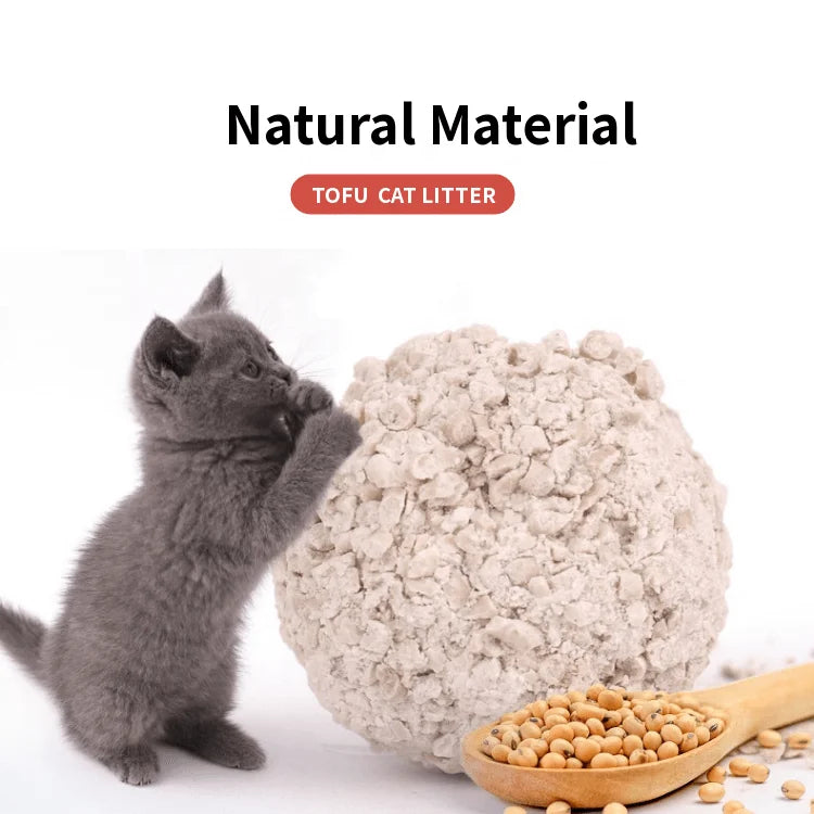 Areia absorvente para gatos, modelo mais recente de 2025 - Areia de tofu para gatos de baixo carbono, ecológica, biodegradável e antibacteriana