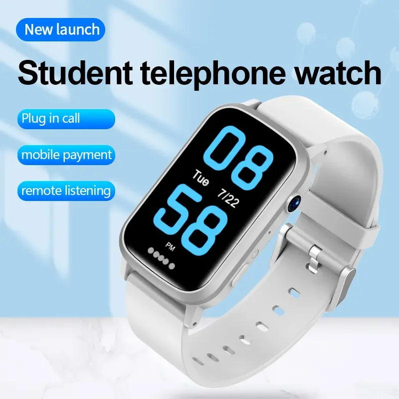 Relógio inteligente infantil 4G com câmera, Wi-Fi + posicionamento LBS, tela de 1,47" e modo de aula de 500mAh, chamada de vídeo, relógio inteligente para meninos e meninas