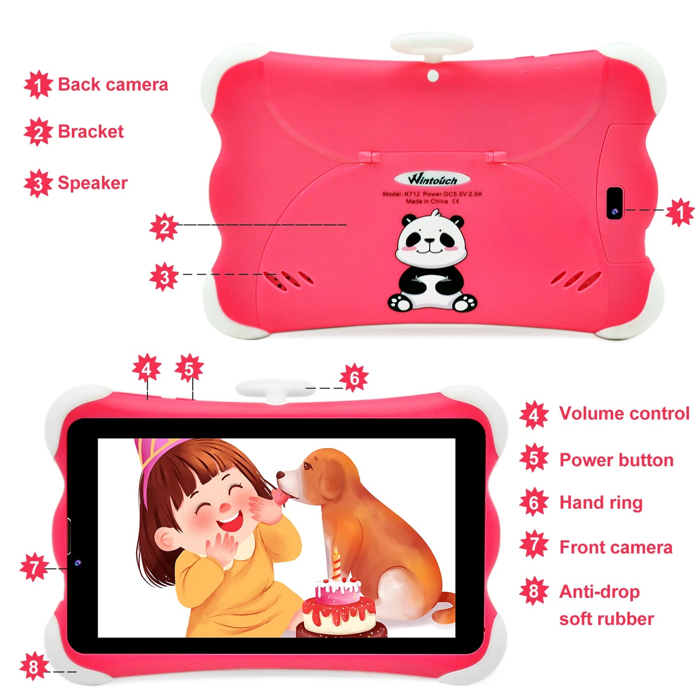 Tablette para crianças com sim, wintouch kids tablet 7 Polegada 8gb android 5.0 gms comprimidos 3g cartão sim tablet pc