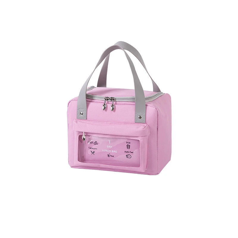 Lancheira térmica à prova d'água com isolamento térmico para mulheres e crianças, bolsa térmica Bento para piquenique ao ar livre, recipiente para armazenamento de alimentos