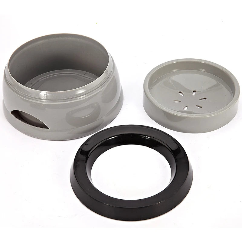 Tigelas flutuantes para cães de estimação, tigelas para gatos que não molha a boca, alimentador de água potável, tigela de plástico portátil para cães, acessórios de suporte