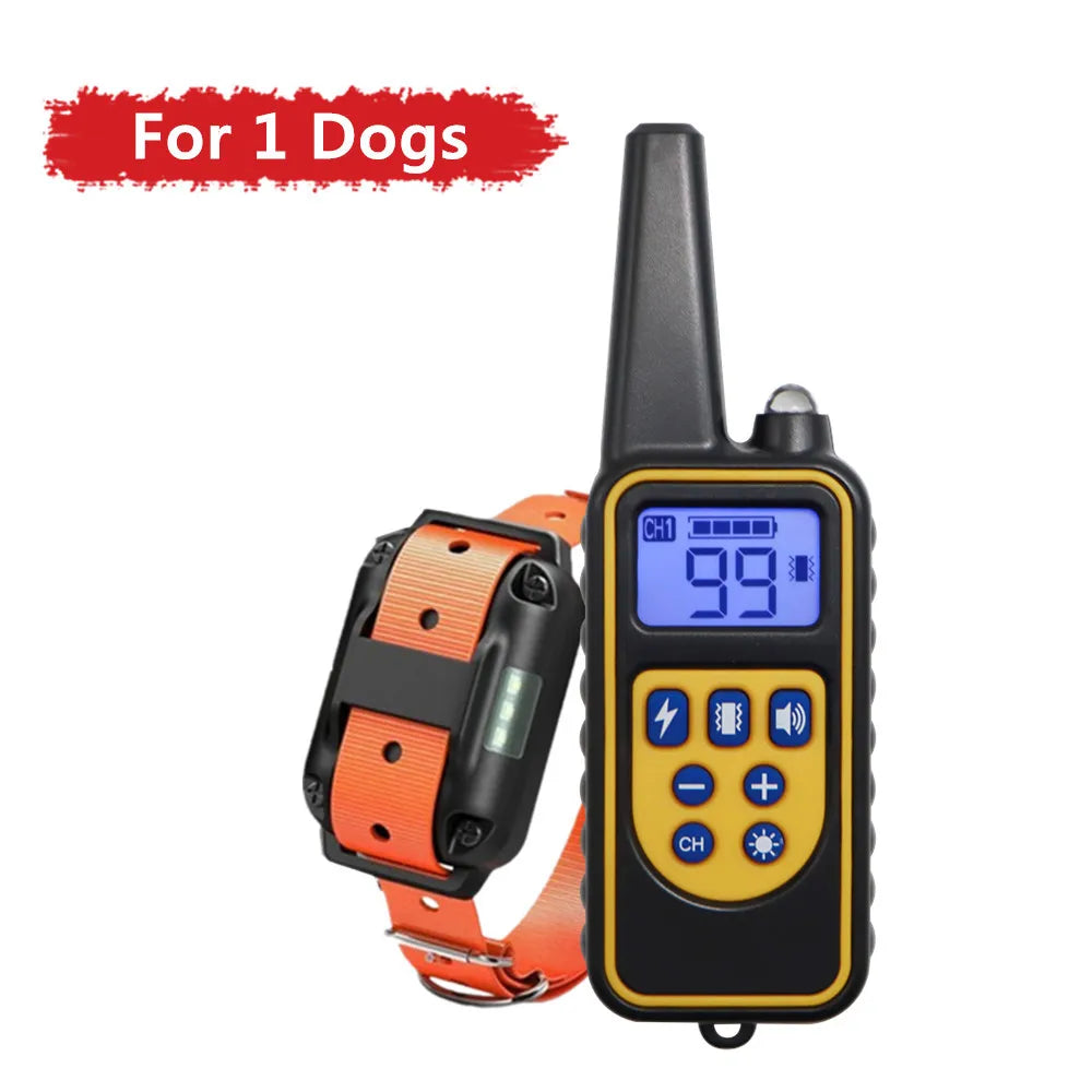 Coleira elétrica para treinamento de cães, antilatidos, à prova d'água, recarregável, controle remoto para animais de estimação, para todos os tamanhos, choque, vibração, som