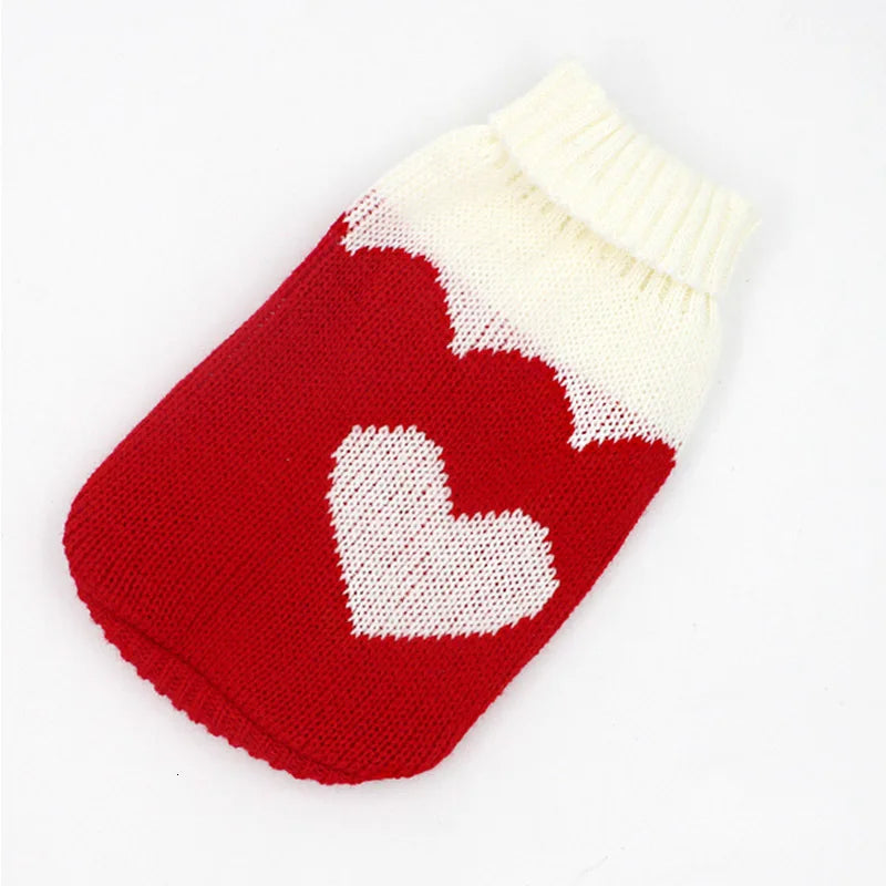 Roupas de cachorro de desenho animado de Natal, suéter quente para gatos, suéter para cães pequenos, roupas para animais de estimação, casaco de tricô, pano de crochê, jersey Perro 30S1