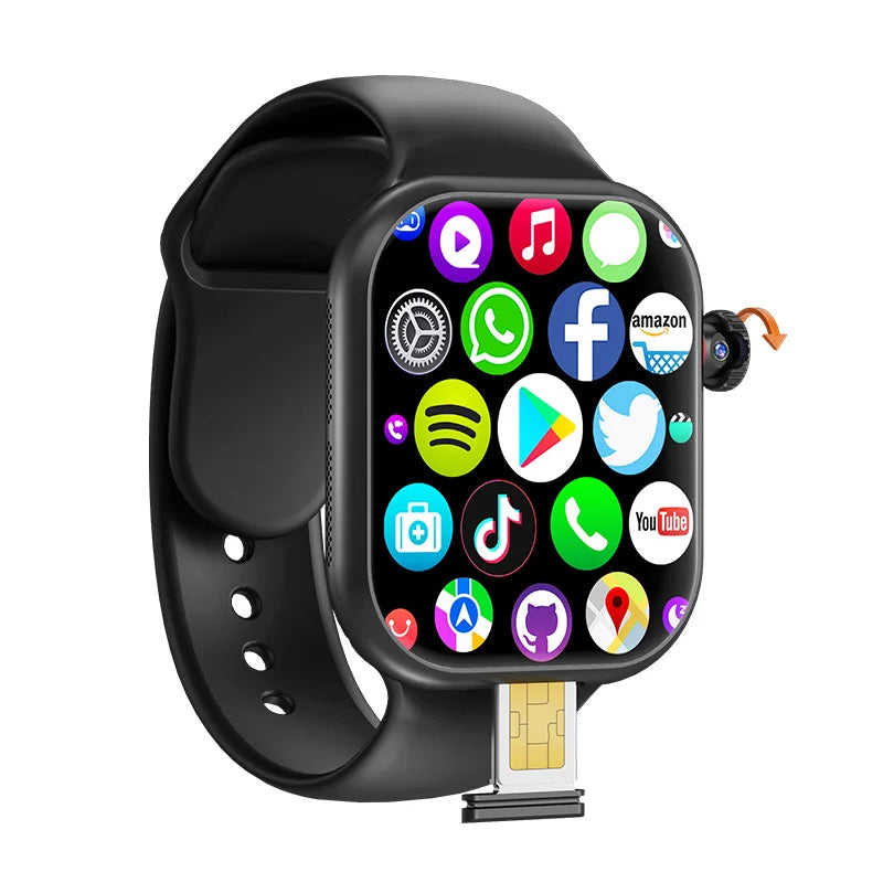 Wonlex MT107 Alto-falante duplo Tela AMOLED Grande memória Frequência cardíaca Passos WIFI Posicionamento GPS 4G Relógio para smartphone Android