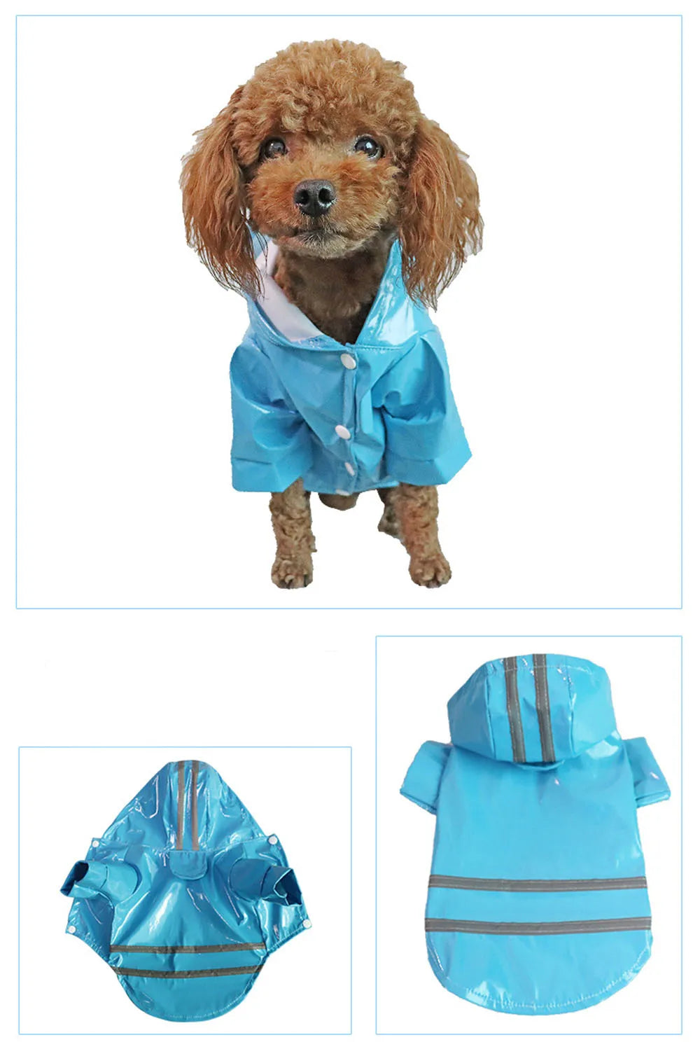 Capa de chuva para cachorro, roupas refletivas para filhotes de estimação, jaqueta de chuva para cachorro pequeno, à prova d'água, yorkshire, poodle, bichon, pomeranian, schnauzer, corgi