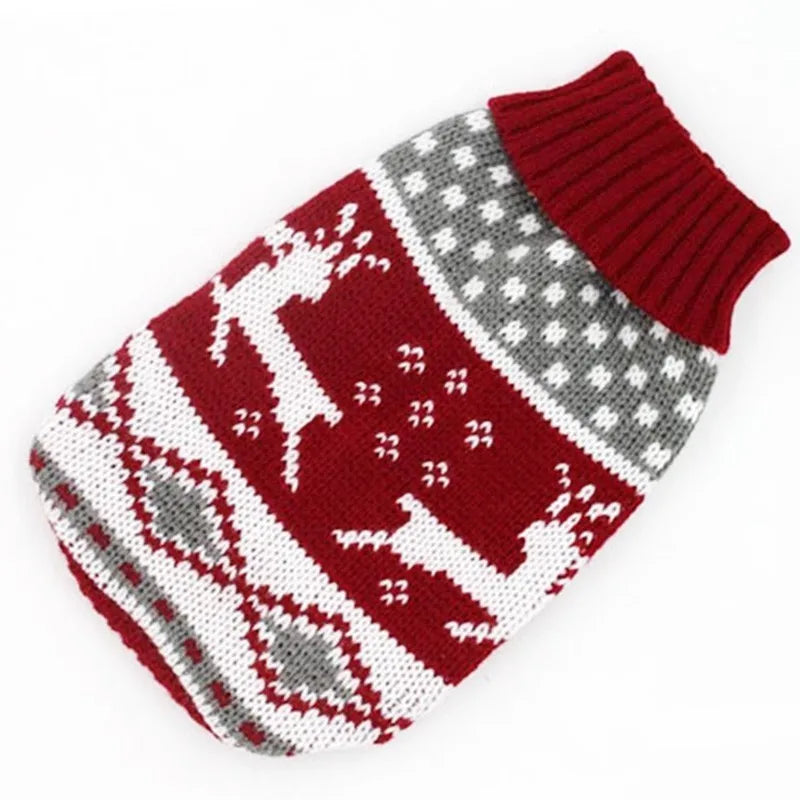 Roupas de cachorro de desenho animado de Natal, suéter quente para gatos, suéter para cães pequenos, roupas para animais de estimação, casaco de tricô, pano de crochê, jersey Perro 30S1