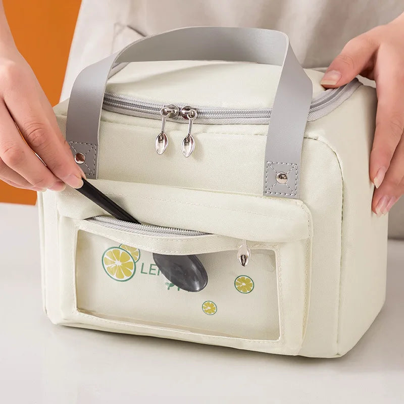 Lancheira térmica à prova d'água com isolamento térmico para mulheres e crianças, bolsa térmica Bento para piquenique ao ar livre, recipiente para armazenamento de alimentos