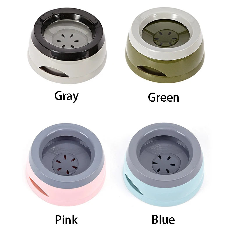 Tigelas flutuantes para cães de estimação, tigelas para gatos que não molha a boca, alimentador de água potável, tigela de plástico portátil para cães, acessórios de suporte