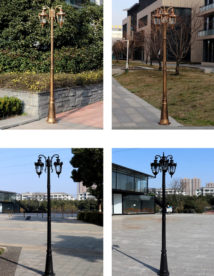 (H≈2,3M) Luzes de jardim, luzes de rua, gramado, flores, luzes de parque, à prova d'água, para áreas externas, vila, postes altos, luzes de paisagem
