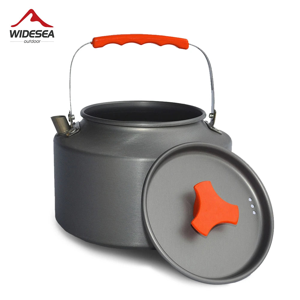 Chaleira de água Widesea 1,1L 2L 1,5L para acampamento, chaleira de café ao ar livre, utensílios de mesa, conjunto de piquenique, equipamentos, utensílios de cozinha para turismo