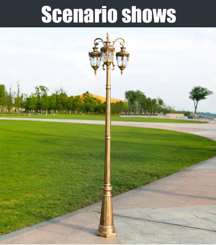 (H≈2,3M) Luzes de jardim, luzes de rua, gramado, flores, luzes de parque, à prova d'água, para áreas externas, vila, postes altos, luzes de paisagem