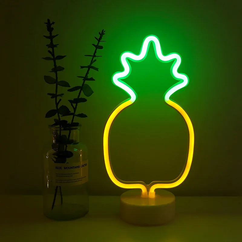 Luz de neon LED USB para letreiro, lâmpada noturna de flamingo para festas de Natal, decoração de casamento, presente para casa, luz de neon em forma de coração