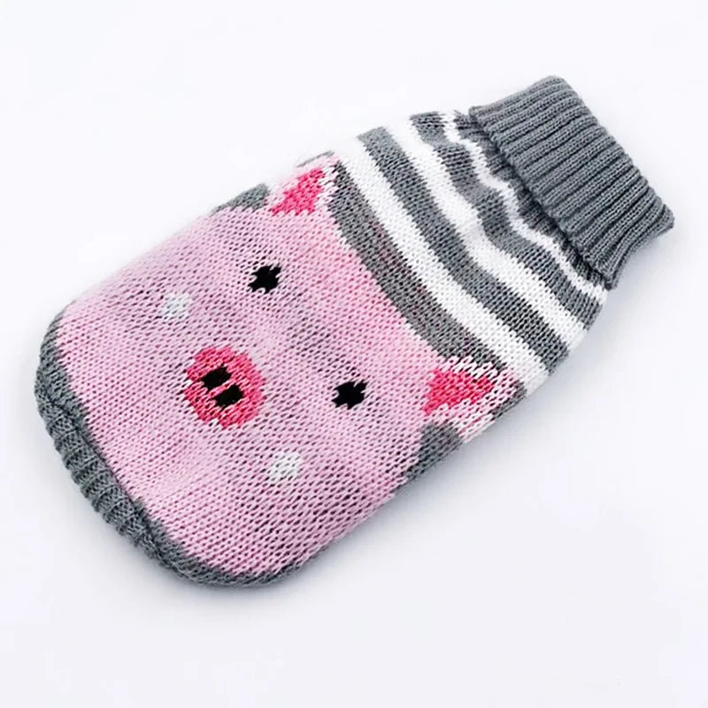 Roupas de cachorro de desenho animado de Natal, suéter quente para gatos, suéter para cães pequenos, roupas para animais de estimação, casaco de tricô, pano de crochê, jersey Perro 30S1