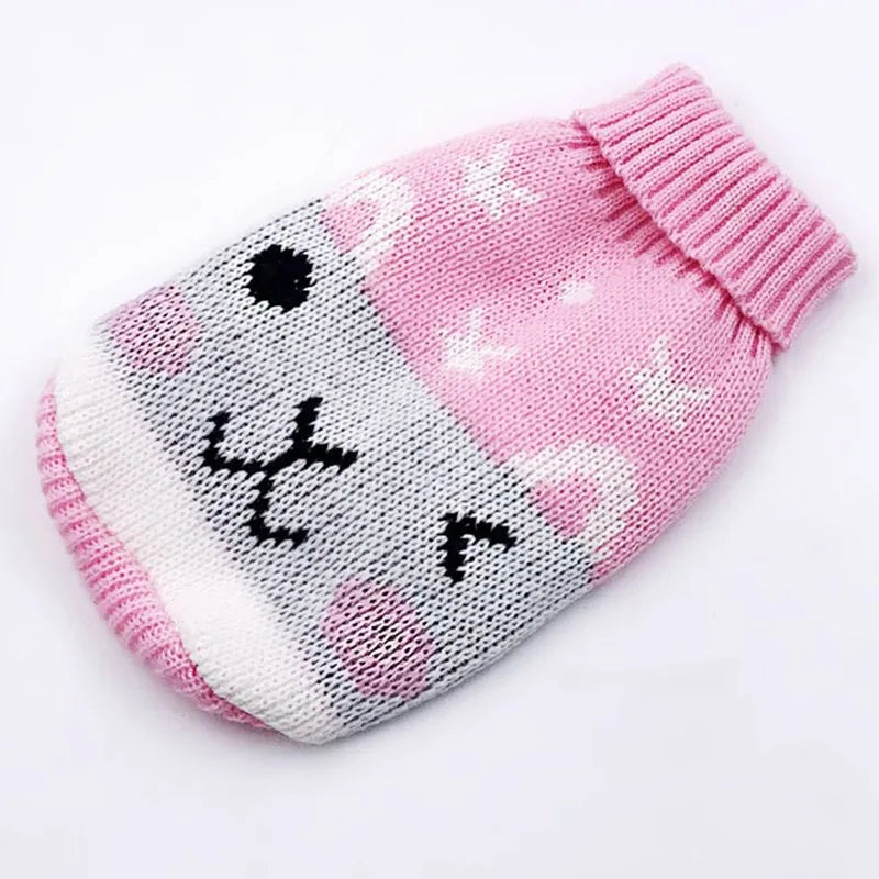 Roupas de cachorro de desenho animado de Natal, suéter quente para gatos, suéter para cães pequenos, roupas para animais de estimação, casaco de tricô, pano de crochê, jersey Perro 30S1