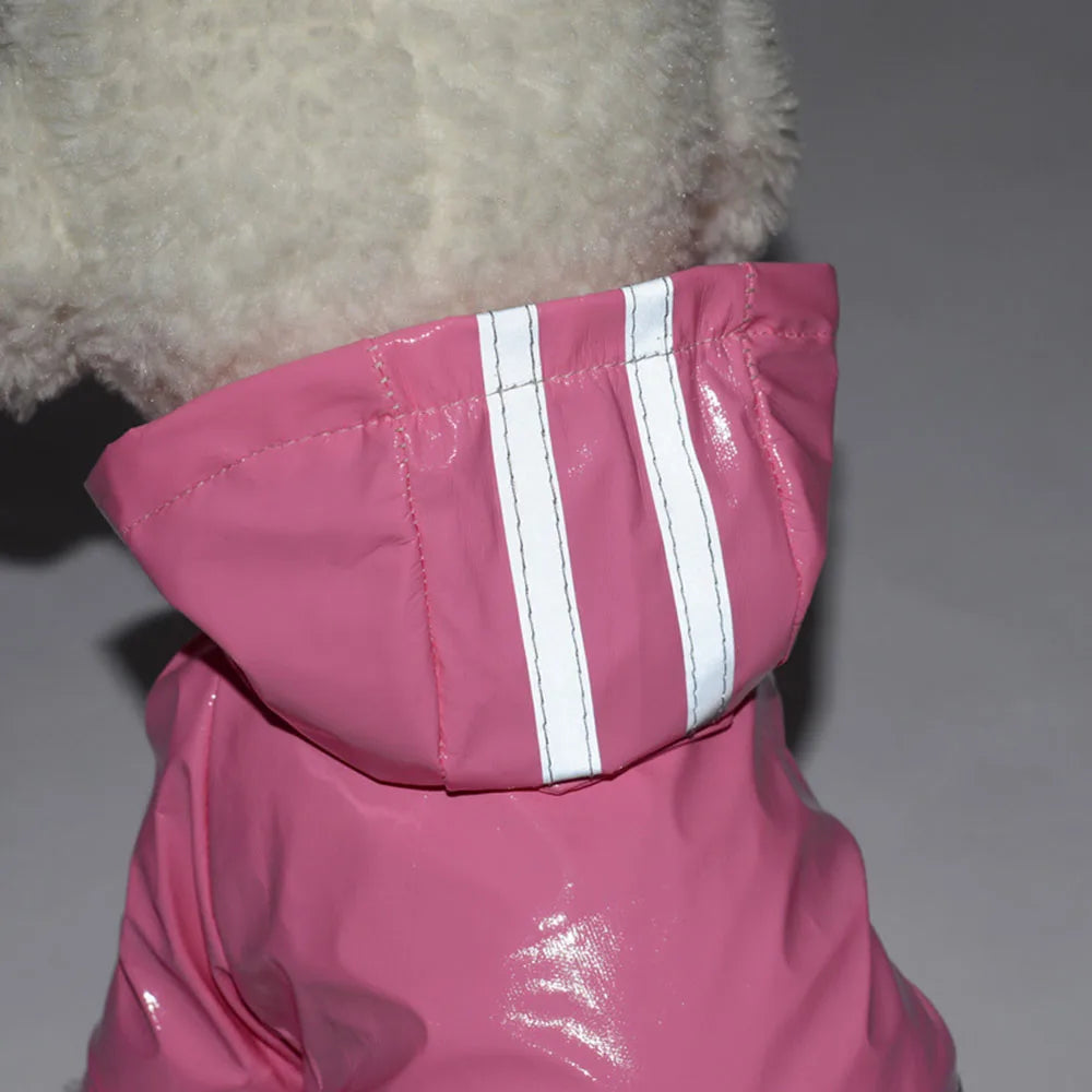 Capa de chuva para cachorro, roupas refletivas para filhotes de estimação, jaqueta de chuva para cachorro pequeno, à prova d'água, yorkshire, poodle, bichon, pomeranian, schnauzer, corgi