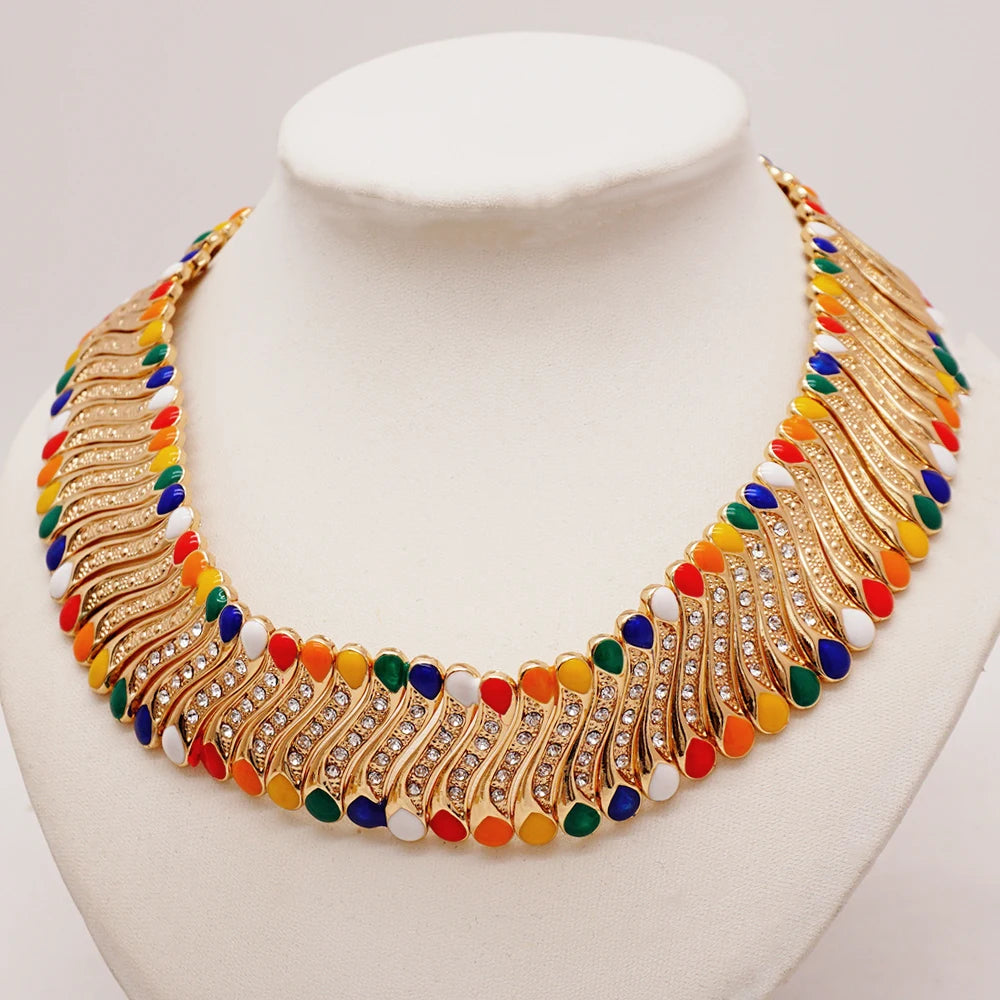 Conjuntos de joias finas 2023 para mulheres, presentes de casamento, colar, pulseira, brincos, anel, joias com contas africanas