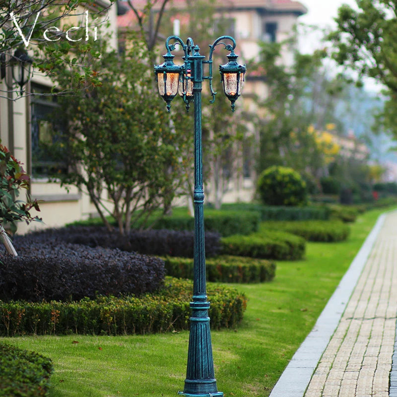 (H≈2,3M) Luzes de jardim, luzes de rua, gramado, flores, luzes de parque, à prova d'água, para áreas externas, vila, postes altos, luzes de paisagem