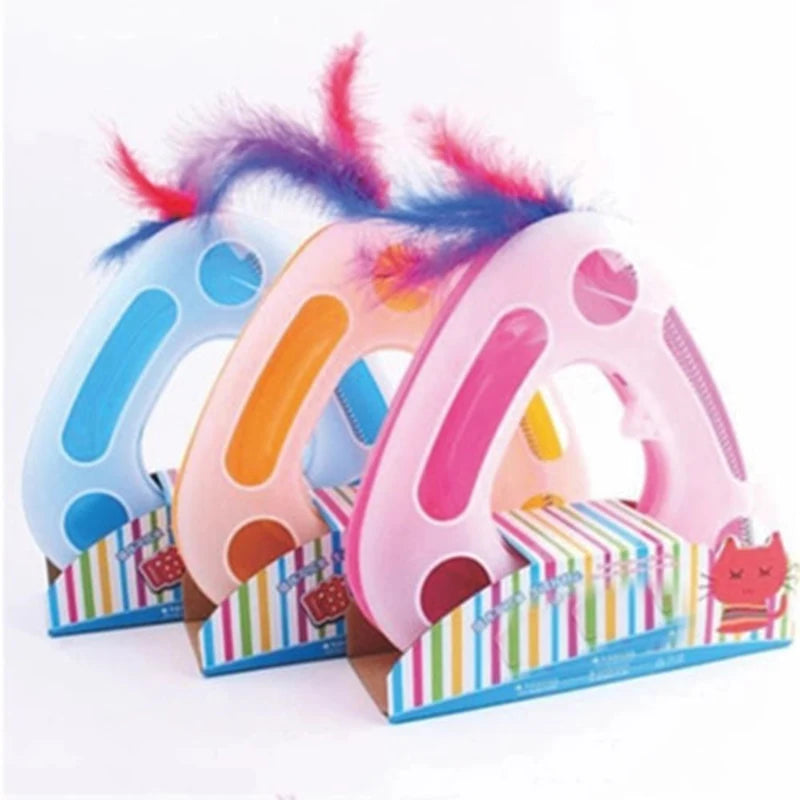 Brinquedo giratório de treinamento para gatos, brinquedo divertido de treinamento, plataforma giratória de penas para gatos, brinquedos interativos para cães pequenos, suprimentos para animais de estimação