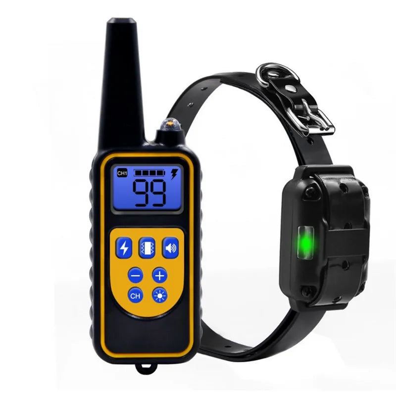 Coleira elétrica para treinamento de cães, antilatidos, à prova d'água, recarregável, controle remoto para animais de estimação, para todos os tamanhos, choque, vibração, som