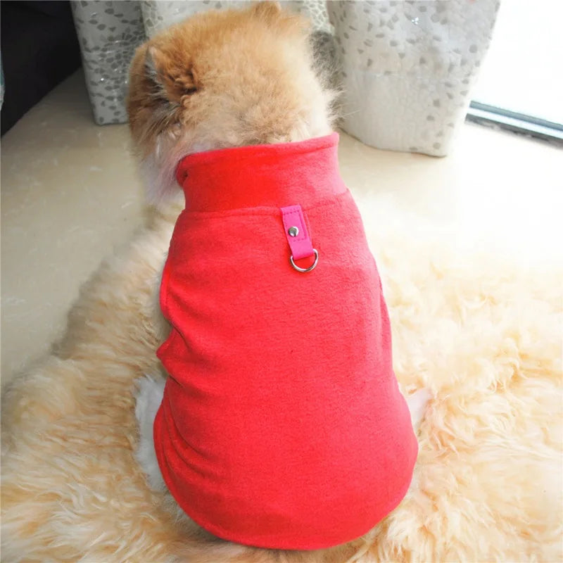 Roupas quentes para cães de estimação, casacos macios de inverno e primavera para cães com alças ajustáveis ​​para filhotes, roupas para animais de estimação, coletes para gatos
